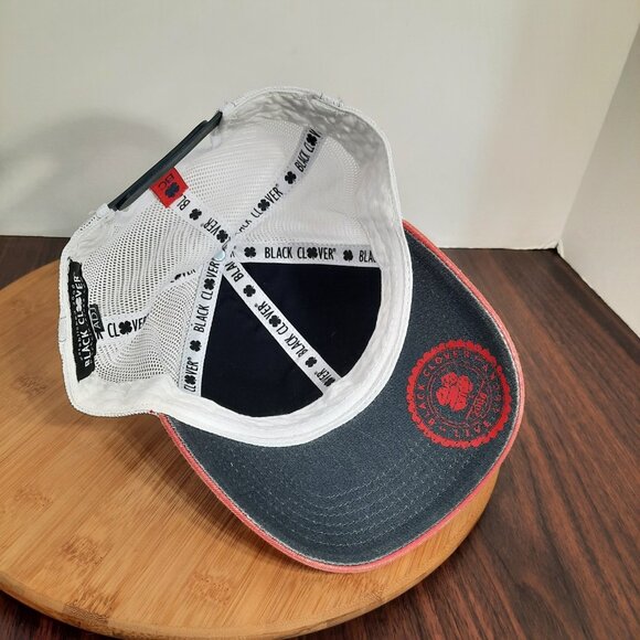 Black Clover Hat Red White Blue USA American Flag Logo SnapBack Golf Mesh Back - Picture 10 of 11